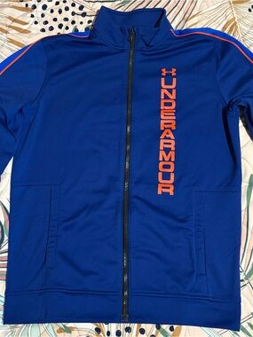 Under Armour Royal Blue Jacket with Orange Logo & Trim